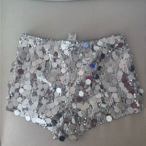 Silver Sequin Women's Shorts for Coachella